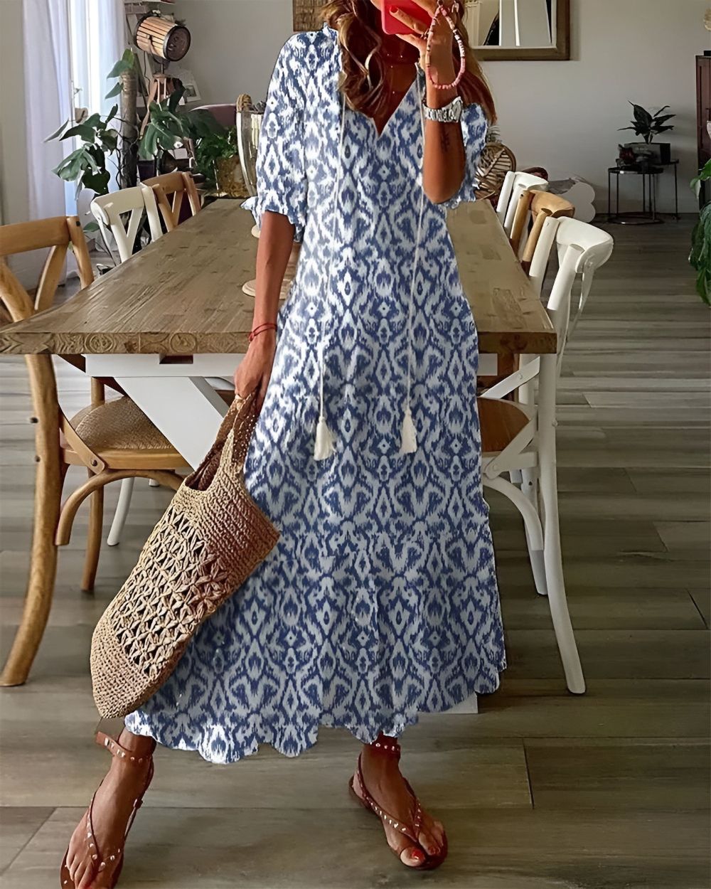 Women's Boho Maxi Dress | Flowing Fit, Breathable Fabric, Summer Style 0