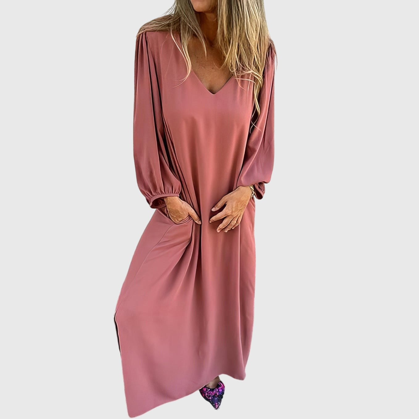 Women's Boho Summer Maxi Dress | Flattering Silhouette with Pockets 1