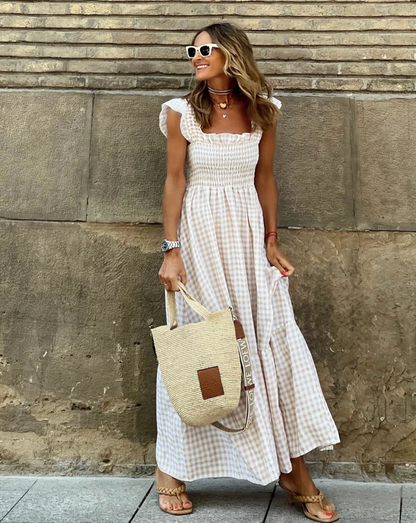 Women's Casual Maxi Dress | Smocked Bodice, Summer Elegance 0