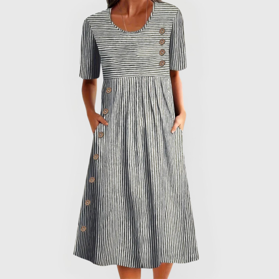 Women's Casual Striped Midi Dress | Lightweight and Versatile 1