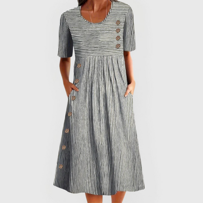 Women's Casual Striped Midi Dress | Lightweight and Versatile 1