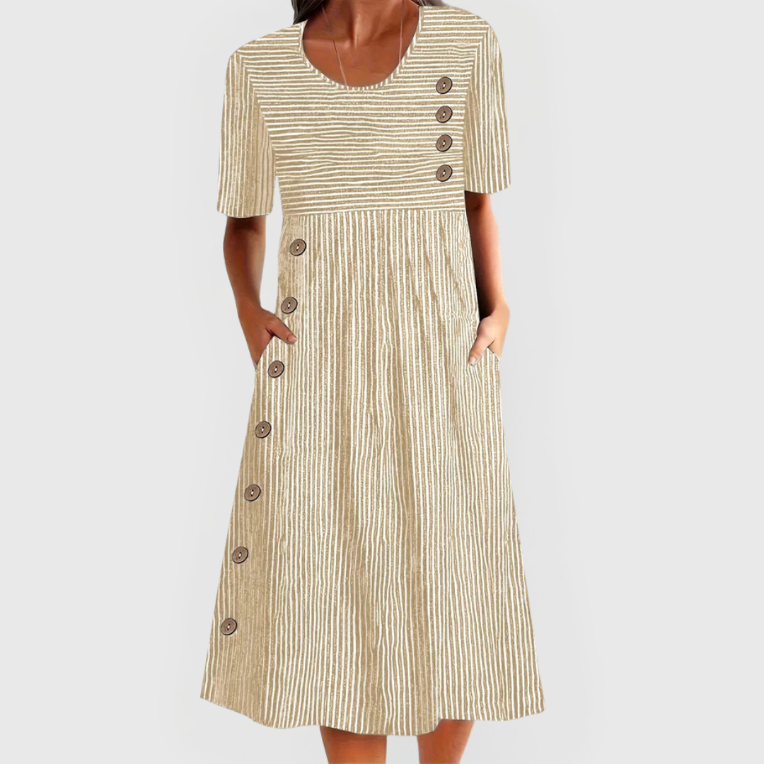 Women's Casual Striped Midi Dress | Lightweight and Versatile 2