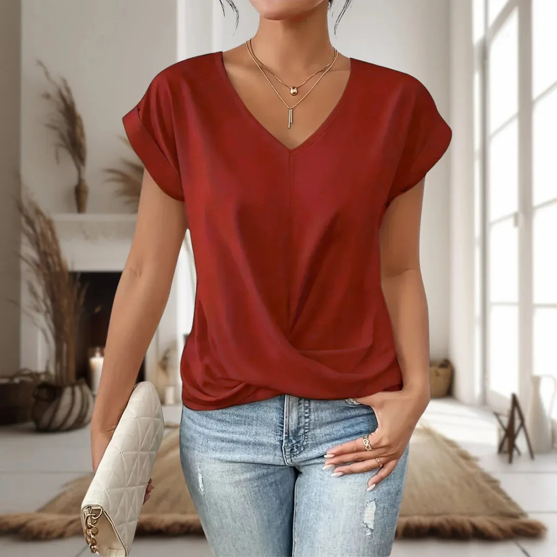 Women's Casual T-Shirt | Lightweight Sweetheart Neckline, Summer Essential 3