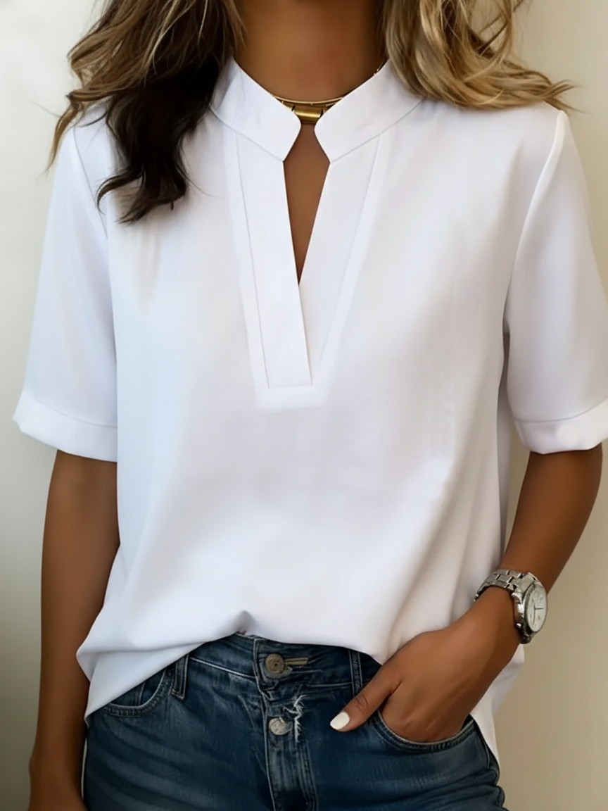 Women's Casual V-Neck Blouse | Lightweight Fabric, Relaxed Fit Summer Top 6
