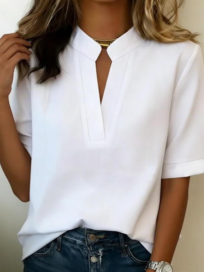 Women's Casual V-Neck Blouse | Lightweight Fabric, Relaxed Fit Summer Top 7