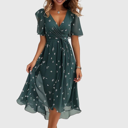 Women's Chic Midi Dress | Flattering Wrap V-Neck, Lightweight 5