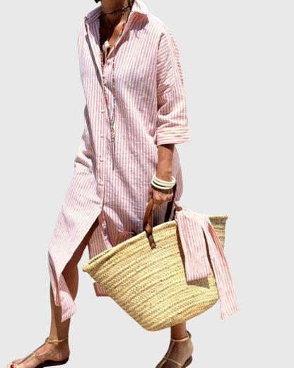 Women's Classic Striped Dress | Flattering Relaxed Fit, Versatile Summer Style 1