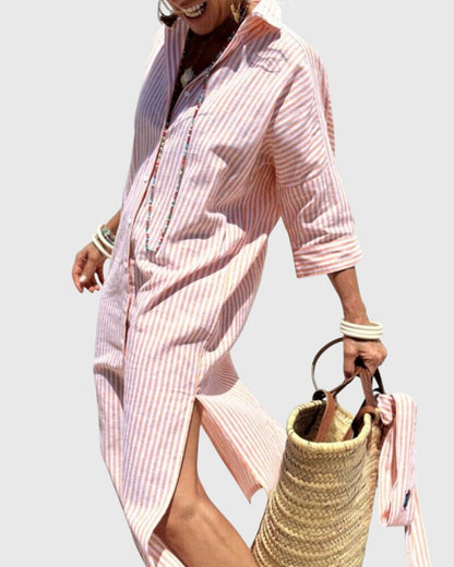 Women's Classic Striped Dress | Flattering Relaxed Fit, Versatile Summer Style 2