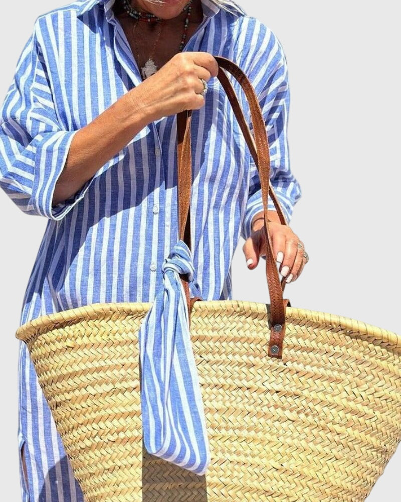 Women's Classic Striped Dress | Flattering Relaxed Fit, Versatile Summer Style 4