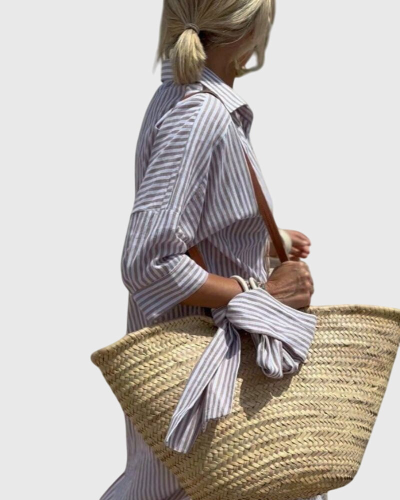 Women's Classic Striped Dress | Flattering Relaxed Fit, Versatile Summer Style 5