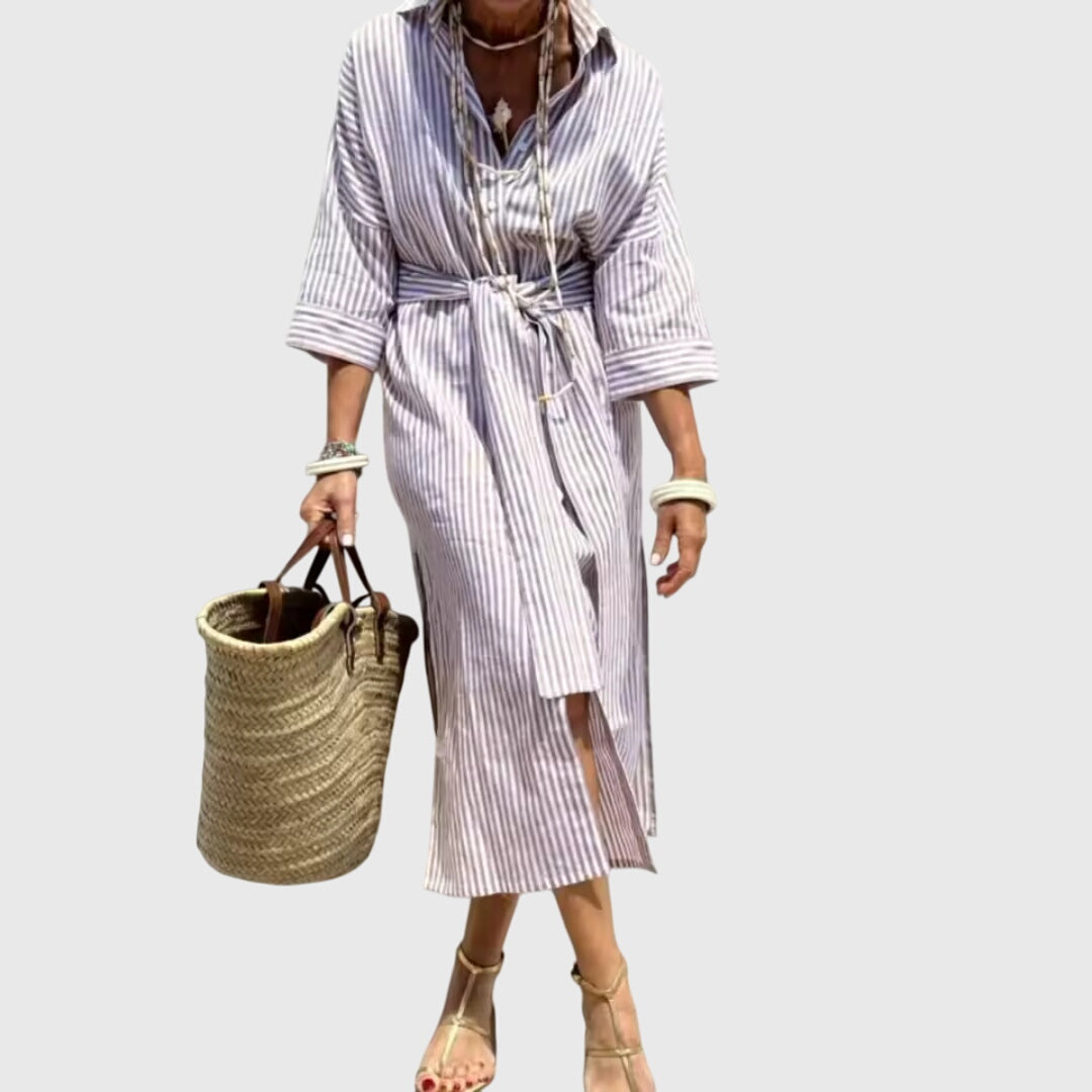 Women's Classic Striped Dress | Flattering Relaxed Fit, Versatile Summer Style 6