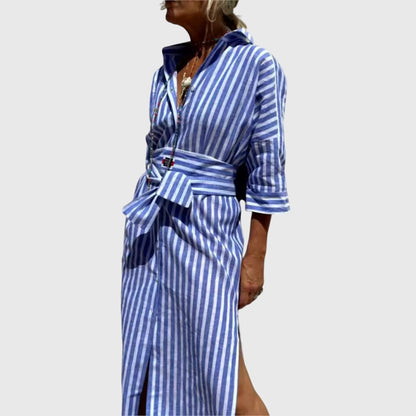 Women's Classic Striped Dress | Flattering Relaxed Fit, Versatile Summer Style 7