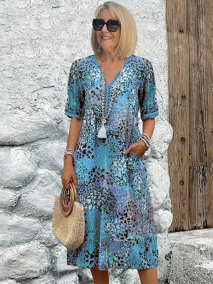 Women's Colorful Midi Dress | Soft Fabric, Functional Pockets, Summer Essential 1