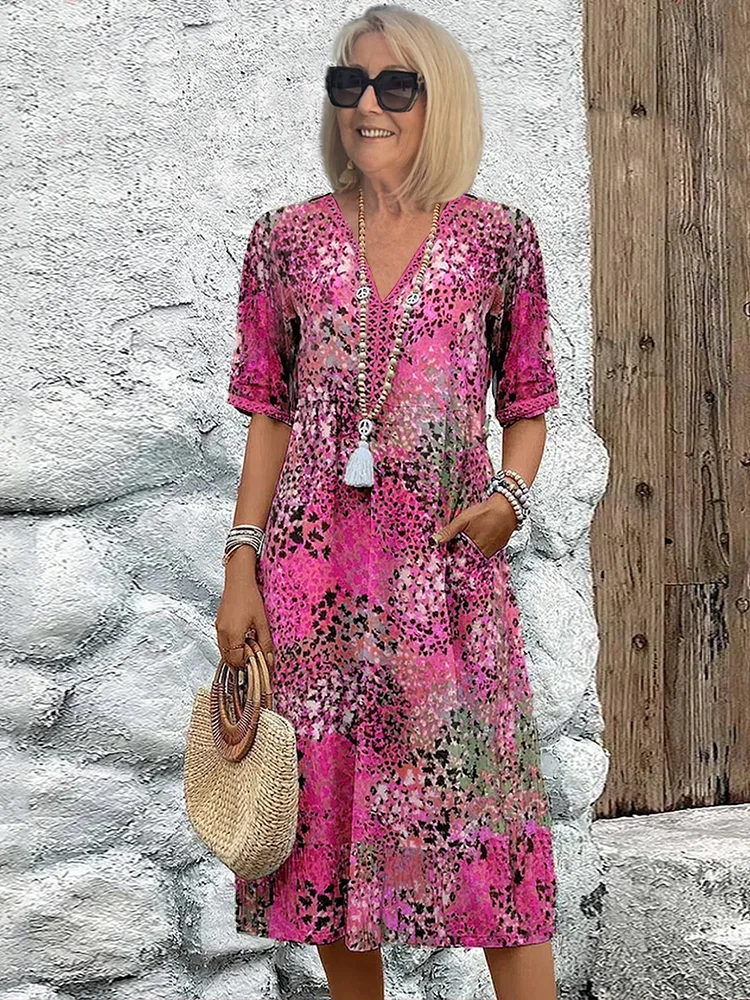 Women's Colorful Midi Dress | Soft Fabric, Functional Pockets, Summer Essential 2