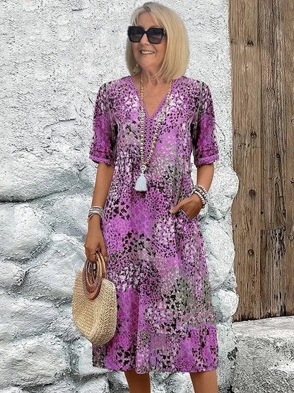 Women's Colorful Midi Dress | Soft Fabric, Functional Pockets, Summer Essential 3