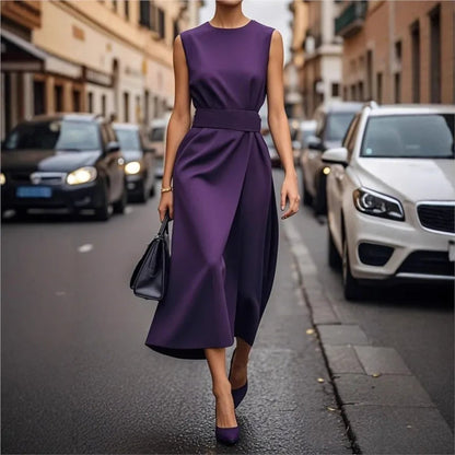 Women's Elegant Black Dress | Soft Draped Fit, Sleeveless Cocktail Style 5