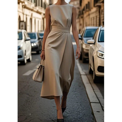 Women's Elegant Black Dress | Soft Draped Fit, Sleeveless Cocktail Style 6