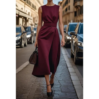 Women's Elegant Black Dress | Soft Draped Fit, Sleeveless Cocktail Style 7
