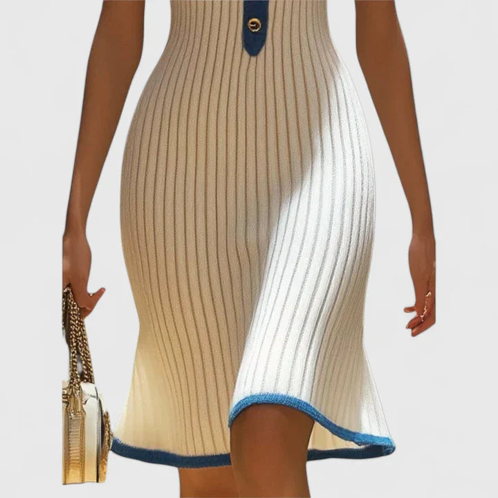 Women's Elegant Black Midi Dress | V-Neck, Body-Hugging Fit, Casual to Formal 3