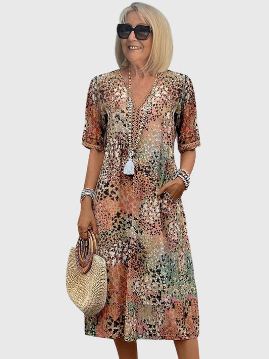 Women's Elegant Floral Midi Dress | Timeless Style 0