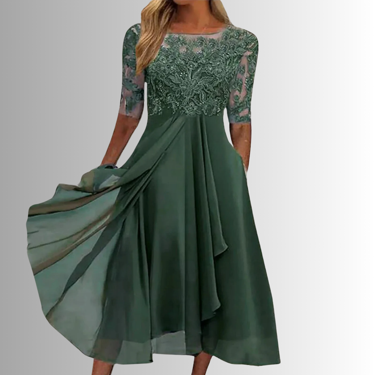 Women's Elegant Lace Dress | Timeless White Cocktail Dress for Special Occasions 3