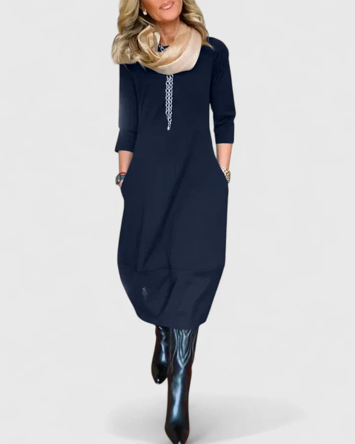 Women's Elegant Midi Dress | Flattering Fit, Versatile for Formal or Casual Events 0