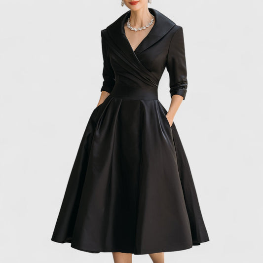 Women's Elegant Midi Dress | Soft Fabric, Flattering Fit, 3/4 Sleeves 0