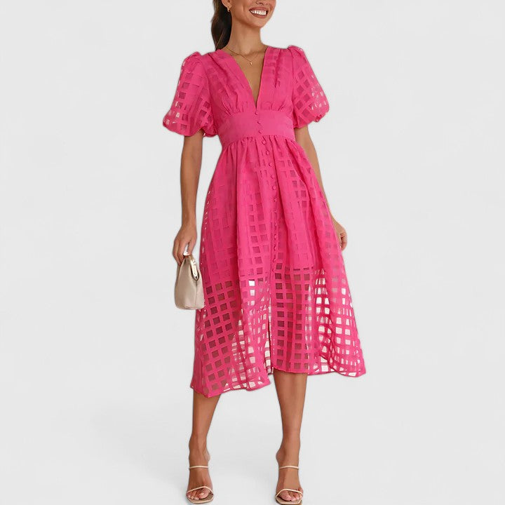 Women's Elegant Midi Dress | Sophisticated Design for Formal & Cocktail Events 0
