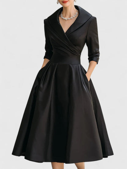 Women's Elegant Midi Dress | Versatile Style with Pockets 0
