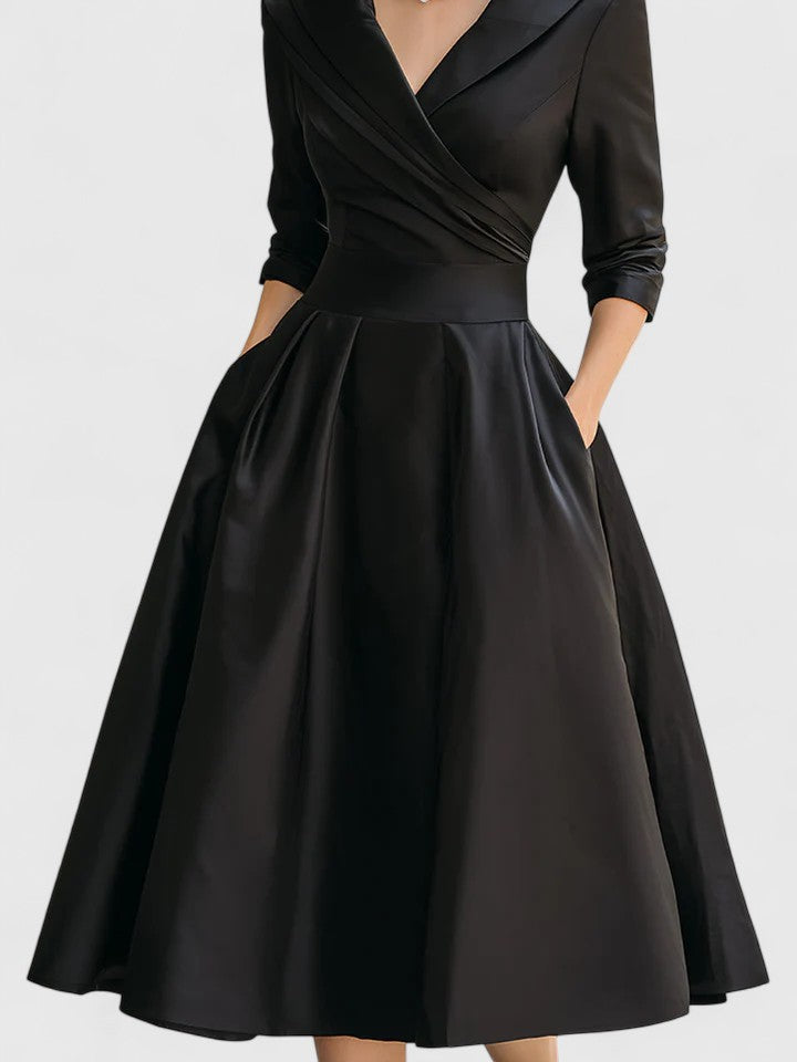 Women's Elegant Midi Dress | Versatile Style with Pockets 2