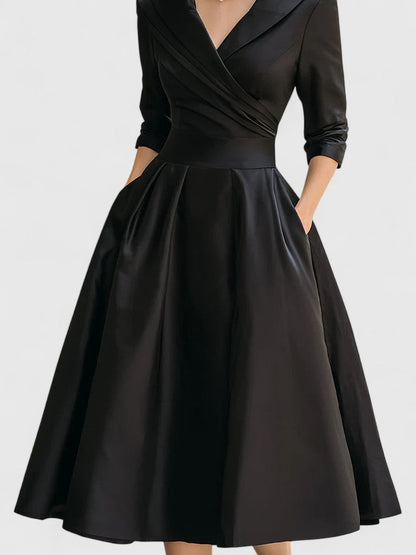 Women's Elegant Midi Dress | Versatile Style with Pockets 2