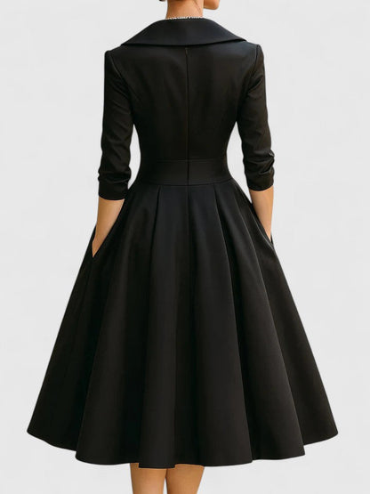 Women's Elegant Midi Dress | Versatile Style with Pockets 3