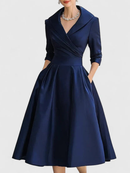 Women's Elegant Midi Dress | Versatile Style with Pockets 4