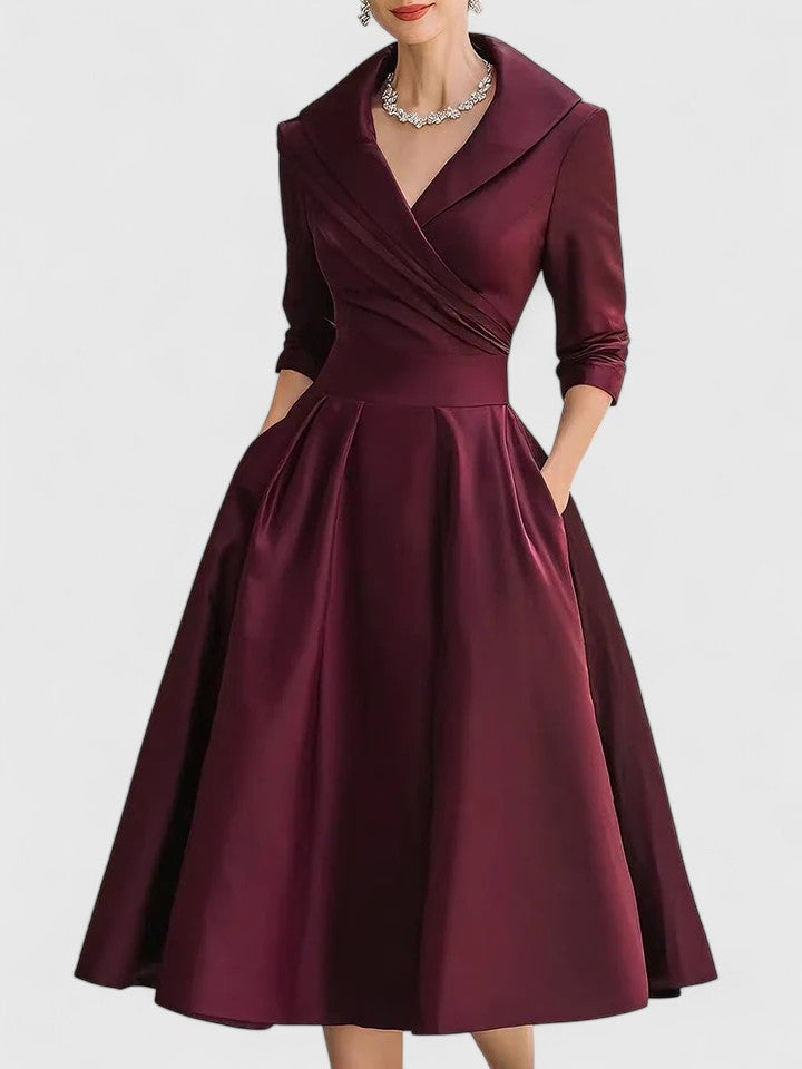 Women's Elegant Midi Dress | Versatile Style with Pockets 5