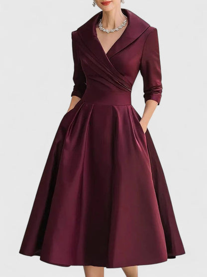 Women's Elegant Midi Dress | Versatile Style with Pockets 5