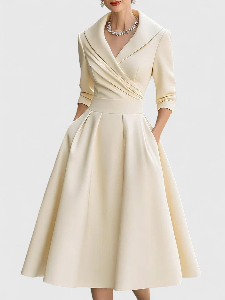 Women's Elegant Midi Dress | Versatile Style with Pockets 6
