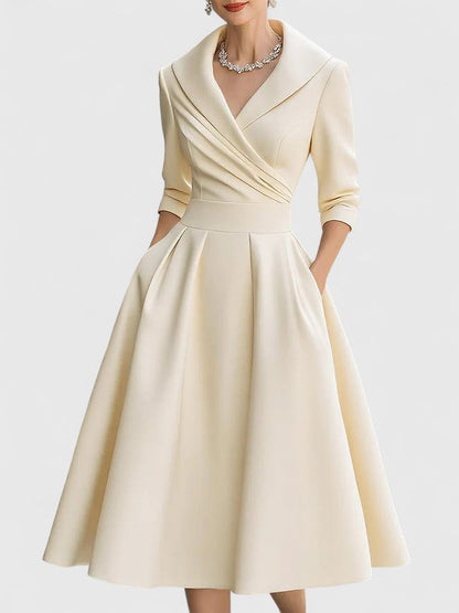 Women's Elegant Midi Dress | Versatile Style with Pockets 6