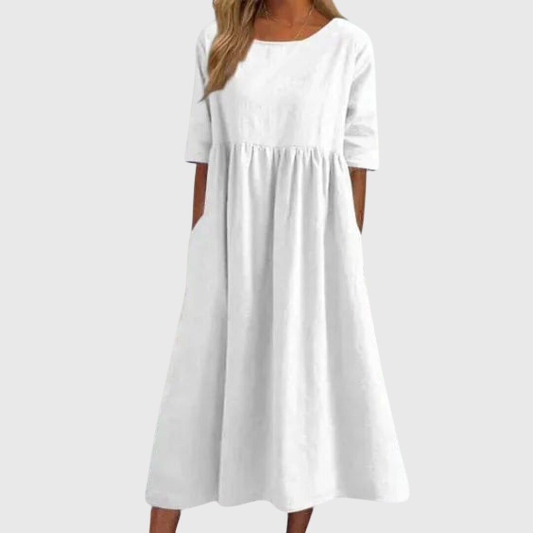 Women's Elegant Short-Sleeved Dress | Timeless Design, Versatile Style 0
