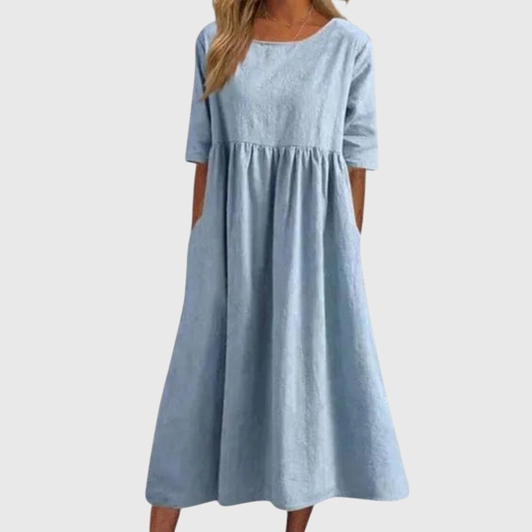 Women's Elegant Short-Sleeved Dress | Timeless Design, Versatile Style 1