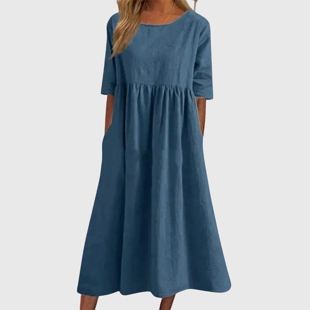 Women's Elegant Short-Sleeved Dress | Timeless Design, Versatile Style 2