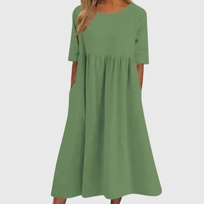 Women's Elegant Short-Sleeved Dress | Timeless Design, Versatile Style 3