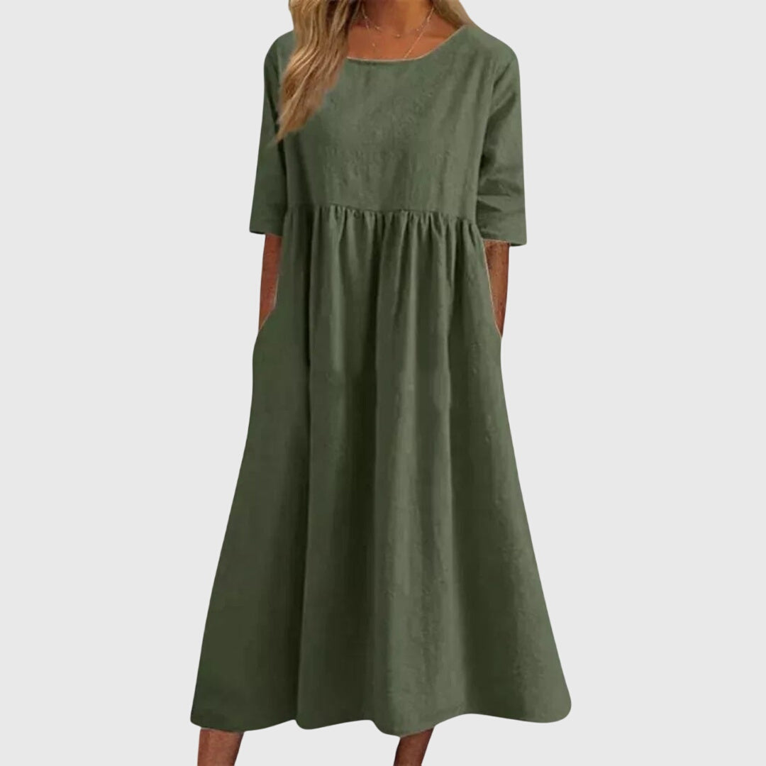 Women's Elegant Short-Sleeved Dress | Timeless Design, Versatile Style 4
