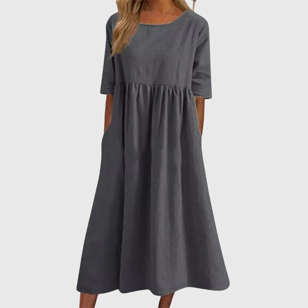 Women's Elegant Short-Sleeved Dress | Timeless Design, Versatile Style 6