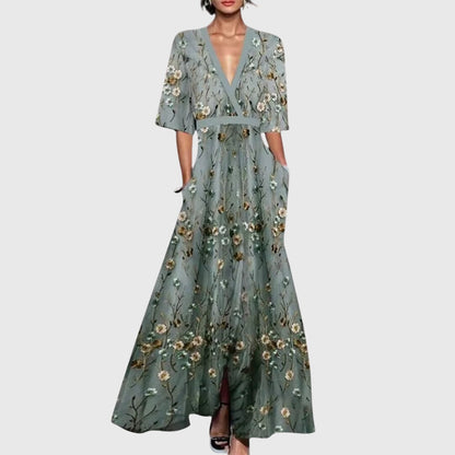 Women's Elegant Spring Dress | Flattering Floral Design 2
