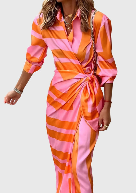 Women's Elegant Wrap Dress | Chic Modern Print, Flattering Fit 0