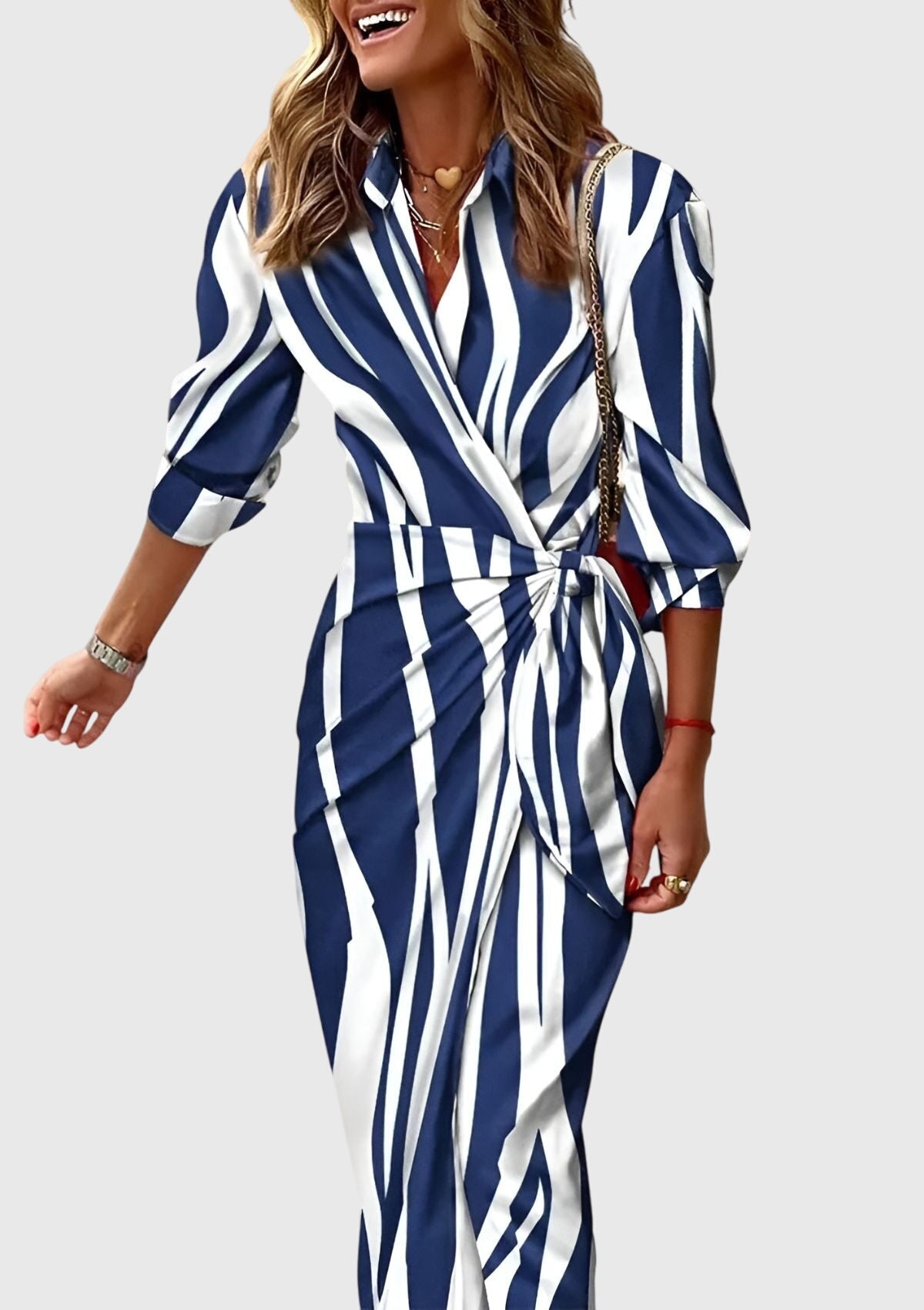 Women's Elegant Wrap Dress | Chic Modern Print, Flattering Fit 10