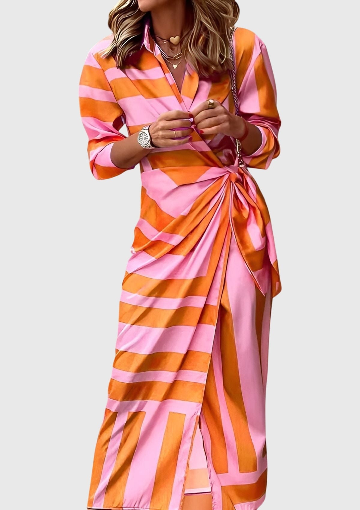 Women's Elegant Wrap Dress | Chic Modern Print, Flattering Fit 2
