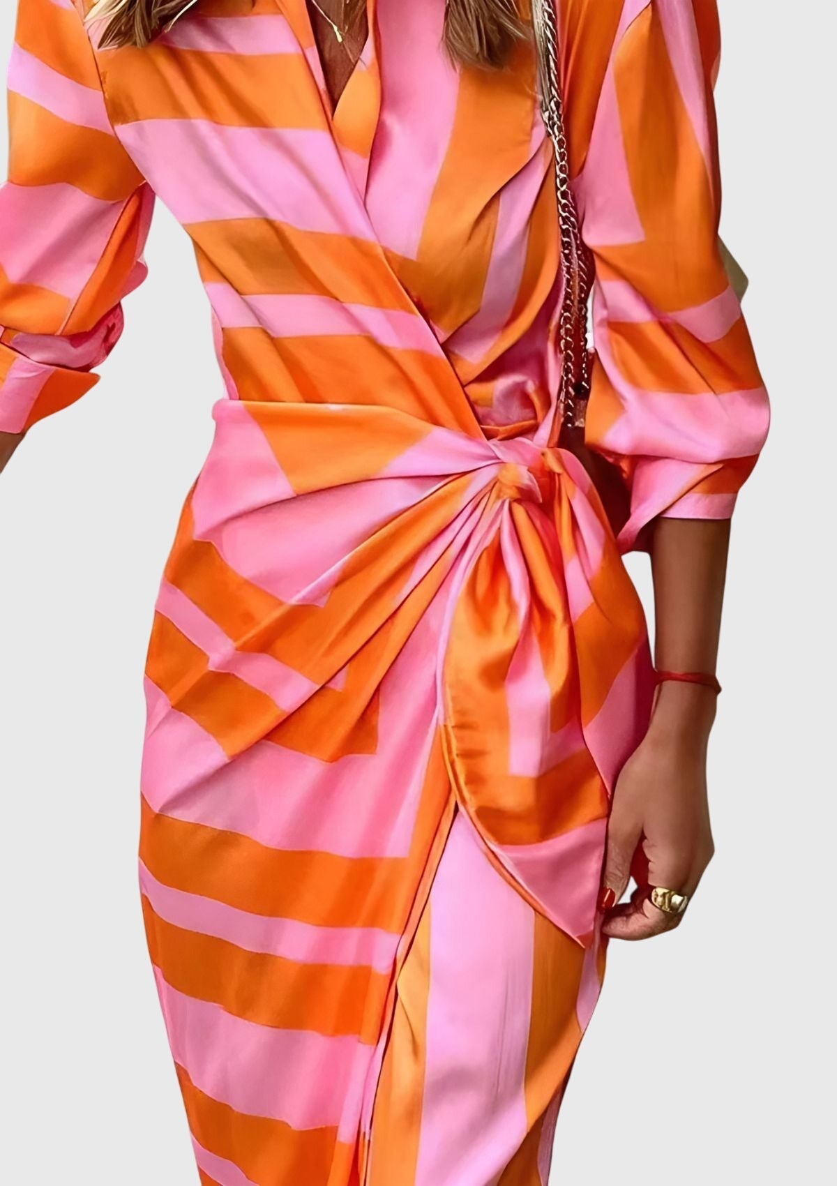 Women's Elegant Wrap Dress | Chic Modern Print, Flattering Fit 6