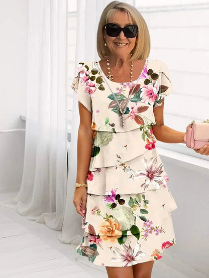 Women's Floral Maxi Dress | Ruffled Pleats, Elegant Summer Style 3