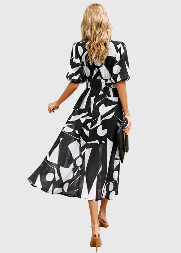 Women's Floral Midi Dress | Smocked Waist, Elegant Design 4